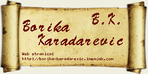Borika Karadarević vizit kartica